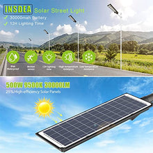 Load image into Gallery viewer, 500W Solar Street Light Outdoor Motion Sensor, 1000LED IP66 Waterproof Solar Security Flood Lights with Remote Control, Dusk to Dawn Solar LED Light Lamp for Garden,Yard,Basketball Court,Parking Lot
