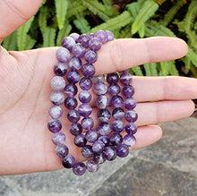 Load image into Gallery viewer, Natural Amethyst Gemstone Bracelet 7 inch Stretchy Chakra Gems Stones Healing Crystal Birthday Gift (Unisex) GB8-16
