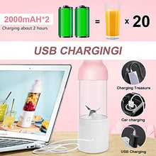 Load image into Gallery viewer, Portable Blender, Bariicare Personal Smoothies and Shakes Travel Blender, 4000mAh USB Rechargeable Juicer Cup (Pink)
