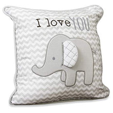 Load image into Gallery viewer, Wendy Bellissimo Super Soft Decorative Pillows + Square Throw Pillows for Baby Nursery Décor (11x11) - Elephant Grey and White
