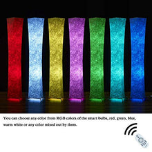 Load image into Gallery viewer, 61" Soft Light Floor Lamp,LEONC RGB Color Changing LED Tyvek Fabric Shade Modern Floor Lamp with Fabric Shade &amp; 2 Smart LED Bulbs for Livingroom Bedroom Warm Atmosphere Tyvek Dupont 10 x 10 x 61 inch…
