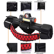 Load image into Gallery viewer, Upgrade Roll Bar Grab Handles with Dome Light for Jeep Gladiator Accessories, Cartaoo Premium Paracord Grips Fit 2.0-4.0 Inch Rods CJ YJ TJ JK JL &amp; Gladiator JT 1945-2021 (Red 2pcs)
