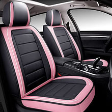 Load image into Gallery viewer, BABYBLU Leather Car Seat Covers Full Set for Women，Men,Water Proof Synthetic Leather for Cars SUV Pick-up Truck Universal Fit Set for Auto Interior Accessories(Airbag Compatible) (Pink)
