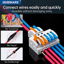 Load image into Gallery viewer, GKEEMARS 65 Pcs Compact Splicing Wire Connectors Assortment Pack Lever Connector Kit, Quick Wiring Connector for AWG 28-12
