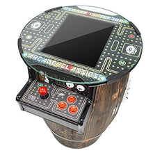 Load image into Gallery viewer, Creative Arcades Full Size Commercial Grade Wine Barrel Style Pub Arcade Machine | 2 Player | 412 Games | 15" LCD Screen | Round Glass Top | 2 Sanwa Joysticks | 2 Stools Included | 3 Year Warranty
