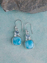 Load image into Gallery viewer, YoTreasure 1.50"Larimar Blue Topaz 925 Sterling Silver Dangle Earrings

