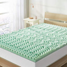 Load image into Gallery viewer, Best Price Mattress 1.5 Inch 5-Zone Memory Foam Mattress Topper, Calming Aloe Vera Infusion, CertiPUR-US Certified, Twin
