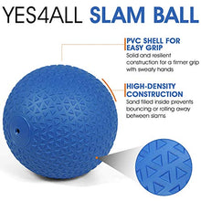 Load image into Gallery viewer, Yes4All Slam Ball with Textured Surface &amp; Durable Rubber Shell (Black &amp; Blue) – Available 10, 15, 20, 25, 30, 40lbs (L. Blue - 40lbs), M6MX
