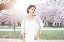 Load image into Gallery viewer, Wedding Cape Lace Bridal High-Low Capelet Bolero Cover Up Lace Shawl 1920S Women Shrug Wrap Off White Style 3

