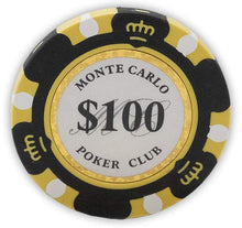 Load image into Gallery viewer, DA VINCI 14 Gram Clay Monte Carlo Poker Club Premium Quality Poker Chips Pack of 50 Black Chips

