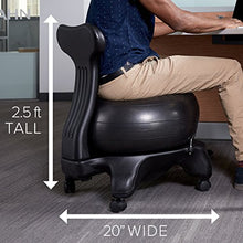 Load image into Gallery viewer, Gaiam Classic Balance Ball Chair – Exercise Stability Yoga Ball Premium Ergonomic Chair for Home and Office Desk with Air Pump, Exercise Guide and Satisfaction Guarantee, Blue
