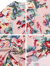 Load image into Gallery viewer, Arshiner Girls Long Sleeve Floral Print Round Neck Loose Casual Elastic Waist High Low Dress Pink 8-9 Years
