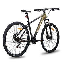 Load image into Gallery viewer, Hiland 29 Inch Mountain Bike for Men Adult Bicycle Aluminum Hydraulic Disc-Brake 16-Speed 18 Inch with Lock-Out Suspension Fork Urban Commuter City Bicycle Gold Black
