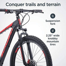 Load image into Gallery viewer, Schwinn Bonafide Mens Mountain Bike, Front Suspension, 24-Speed, 29-Inch Wheels, 17-Inch Aluminum Frame, Matte Black/Red
