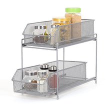 Load image into Gallery viewer, HAITRAL 2 Tier Sliding Cabinet Basket Organizer Drawer, Mesh Storage Organizer with Pull Out Drawers for Countertop, Cabinet, Pantry, Under The Sink, Desktop
