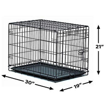 Load image into Gallery viewer, New World 30" Folding Metal Dog Crate, Includes Leak-Proof Plastic Tray; Dog Crate Measures 30L x 19W x 21H Inches, For Medium Dog Breeds
