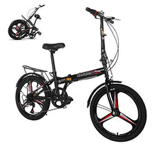 Load image into Gallery viewer, HUUH Folding Bikes for Adults,20" 7 Speed City Folding Compact Bike Bicycle Urban Commuter【Ship from USA】 (Black)
