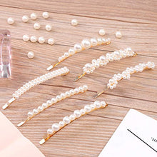 Load image into Gallery viewer, 12 Pcs Pearl Hair Clips Large Hair Clips Pins Barrette Ties Hair for Women Girls Elegant Handmade Fashion Hair Accessories Pearl Hair Clips for Party Wedding Daily
