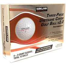 Load image into Gallery viewer, KIRKLAND SIGNATURE Three-Piece Urethane Cover Golf Ball v2.0, 1 Dozen, 12 Count, White
