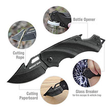 Load image into Gallery viewer, Mossy Oak Mini Folding Pocket Knife, 2.5-inch Stainless Steel Drop Point Blade - G10 Handle EDC Multifunction Tool with Bottle Opener and Glass Breaker (Stonewash)
