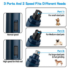 Load image into Gallery viewer, Casfuy Dog Nail Grinder Upgraded - Professional 2-Speed Electric Rechargeable Pet Nail Trimmer Painless Paws Grooming &amp; Smoothing for Small Medium Large Dogs &amp; Cats (Dark Blue)
