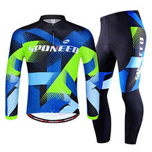 Load image into Gallery viewer, sponeed Men's Biking Pants Padded Tights Bicycling Tops Jersey Long Sleeve Shirts Cycling Uniforms Club Team Spring Style US M Multi
