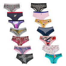 Load image into Gallery viewer, Dircho Women Underwear Variety Pack Lace Trims Hipsters Bikinis Tangas Cheekies Panties And More Assorted In Bulk (Small, Variety-5 Pack)
