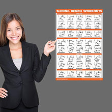 Load image into Gallery viewer, QuickFit 2 Pack - Sliding Bench Workouts &amp; Bodyweight Exercise Poster Set - Compatible with Total Gym &amp; Weider Ultimate Body Works (Laminated, 18" x 27")
