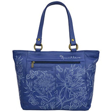 Load image into Gallery viewer, Anuschka Women’s Genuine Leather Classic Work Tote - Hand Painted Exterior - Garden of Delights

