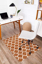 Load image into Gallery viewer, Anji Mountain Chair Mat Rug'd Collection, 1/4" Thick - For Low Pile Carpets &amp; Hard Surfaces, Nizwa , Brown and Ivory Trellis
