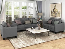 Load image into Gallery viewer, Harper &amp; Bright Designs 3 Pieces Living Room Sets, Couch Set for Living Room with Sofa Loveseat and Armchair (Nail Trim - Grey)
