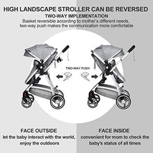 Load image into Gallery viewer, INFANS Newborn Baby Stroller Carriage, 2 in 1 High Landscape Convertible Reversible Bassinet Pram, Foldable Aluminum Alloy Pushchair with Adjustable Canopy, 3D Shock Absorption PU Wheels (Light Grey)
