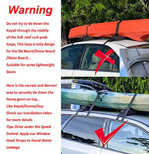 Load image into Gallery viewer, Alfa Gear Universal 34" Long Folding Lightweight Anti-Vibration Kayak Soft Roof Rack pad for Kayak/Canoe/Surfboard/Paddle Board/SUP/and Water Sports with Hood Loop and Trunk Straps
