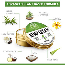 Load image into Gallery viewer, Instant Relief Hemp Cream - jojoba, MSM &amp; Arnica - Relieves Inflammation, Muscle, Joint, Back, Knee, Nerves &amp; Arthritis - Made in USA
