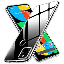 Load image into Gallery viewer, USLAI Google Pixel 5a 5G Clear Case - [Non-Yellowing] [4X Shock Absorption] Hard PC + Flexible TPU Bumper Slim Protective Phone Case for Google Pixel 5a 5G, 6.34 Inch - Crystal Clear
