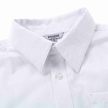 Load image into Gallery viewer, Bienzoe Boy's School Uniform Long Sleeve Oxford Shirt 2Pcs Pack White 12
