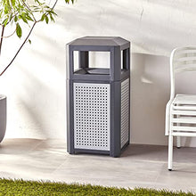 Load image into Gallery viewer, Safco Products Evos Outdoor/Indoor Trash Can with Perforated Galvanized Steel Panel, 15 Gallon, Black
