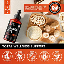 Load image into Gallery viewer, Vitamin B12 Sublingual - Natural B12 Vitamin 5000 mcg - Made in The USA - Methylcobalamin B12 Liquid Supplement - Energy, Mood &amp; Metabolism Increase - Vegan B12 Drops
