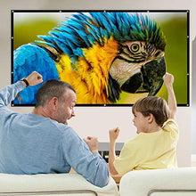 Load image into Gallery viewer, Mdbebbron 120 inch Projection Screen 16:9 Foldable Anti-Crease Portable Projector Movies Screens for Home Theater Outdoor Indoor Support Double Sided Projection
