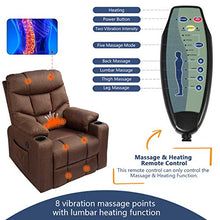 Load image into Gallery viewer, Esright Power Lift Chair Electric Recliner for Elderly Heated Vibration Massage Fabric Sofa Motorized Living Room Chair with Side Pocket and Cup Holders, USB Charge Port&amp;Massage Remote Control, Brown
