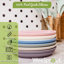 Load image into Gallery viewer, WeeSprout Suction Plates with Lids for Babies &amp; Toddlers | 100% Silicone | Plates Stay Put with Suction Feature | Divided Design | Microwave &amp; Dishwasher Safe | 3 Pack
