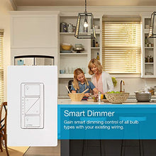 Load image into Gallery viewer, Lutron Caseta Smart Home Dimmer Switch, Works with Alexa, Apple HomeKit, and the Google Assistant | for LED Light Bulbs, Incandescent Bulbs and Halogen Bulbs | PD-6WCL-WH | White
