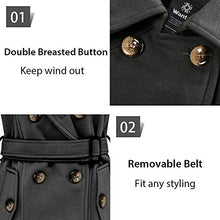 Load image into Gallery viewer, Wantdo Women's Long Pea Coat Mid Length Overcoat Warm Winter Outwear Dark Grey S
