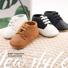Load image into Gallery viewer, RVROVIC Baby Boys Girls Anti-Slip Sneakers Soft Ankle Boots Toddler First Walkers Newborn Crib Shoes(12-18 Months,6-Brown)
