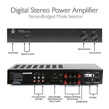 Load image into Gallery viewer, Pyle Digital Stereo Power Amplifier- Dual Channel Amp Design, Built-in Circuitry Protection, Stereo/Bridged Mode Selector, Auto System Activation &amp; Compatible for External Devices - SereneLife PAMP1000, Black
