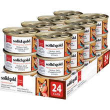 Load image into Gallery viewer, Solid Gold Wet Cat Food for Adult &amp; Senior Cats 24 Pack - Wholesome Selects Chunks in Gravy - Made with Real Chicken &amp; Pumpkin for Healthy Digestion and Sensitive Stomach
