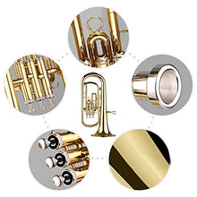 Load image into Gallery viewer, Brass B Flat Baritone Bb Wind Instrument Gold Lacquer Surface with Carry Case Mouthpiece Gloves Cleaning Cloth Trumpet Set

