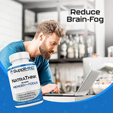 Load image into Gallery viewer, SuppliMind NatraThink - Memory + Focus Brain Support Pills, Focus Vitamins for Adults, Nutritional Memory Booster for Men and Women, with L-Glutamine and Ginkgo Biloba, 30-Day Supply
