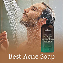 Load image into Gallery viewer, ALL Natural Tea Tree Body Wash - Fights Body Odor, Athlete’s Foot, Jock Itch, Nail Issues, Dandruff, Acne, Eczema, Shower Gel for Women &amp; Men, Eucalyptus Aloe Skin Cleanser/body soap-16 fl oz
