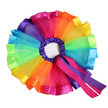 Load image into Gallery viewer, BGFKS Little Girls Tutu Outfit,Layered Ballet Tulle Rainbow Tutu Skirt with Hairbow and Long Stockings
